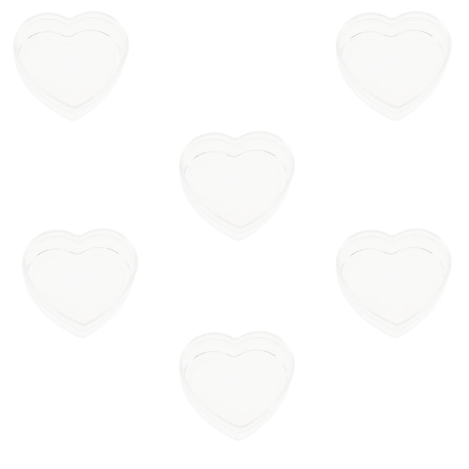 

6Pcs Transparent Gift Boxes Heart Shape Plastic Candy Storage Holder for Small Items Organization Key Lipstick