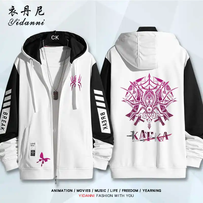 NEW Anime Honkai: Star Rail Kafka Cosplay Sweatshirt Long Sleeve Print Jacket Zipper Hoodie Women Men Fashion Hooded Coat Tops