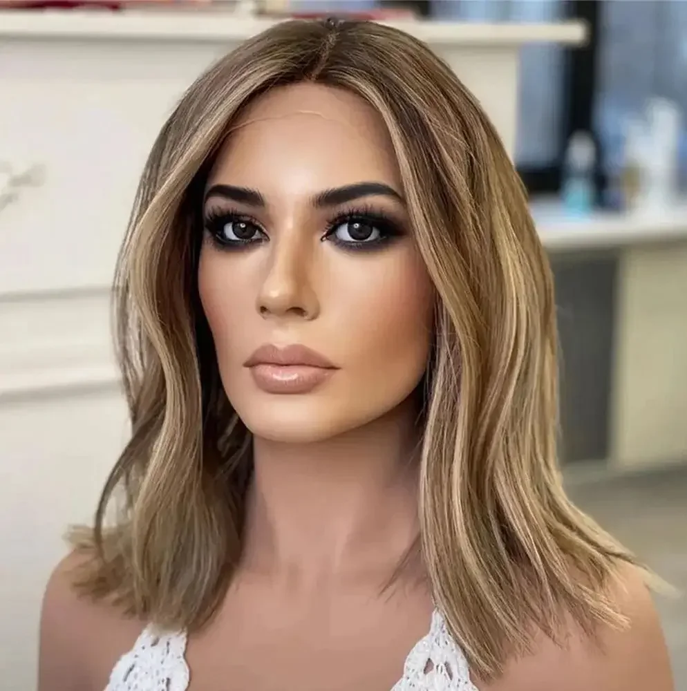 

Натуральные еврейские волосы Highlight Brown, без клея, мягкие, длинные, с эффектом волн, 5x5, на шелковой основе, с HD-кружевом, европейские волосы, с baby hair, предварительно выщипанные