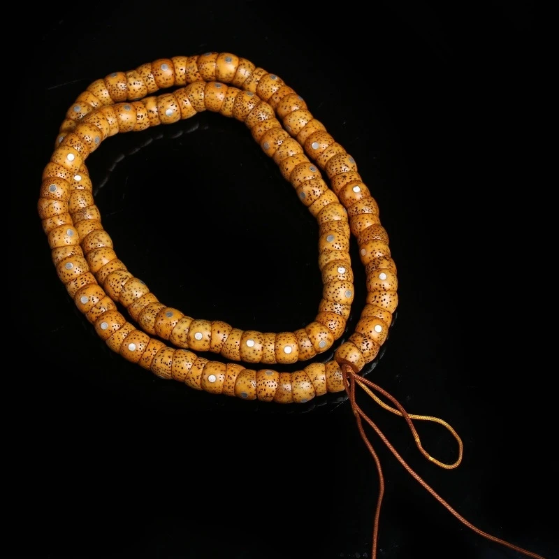 Hainan Golden Seed-Moon Bodhi 108 Ecological Chicken Oil Yellow Buddha Beads Bracelet