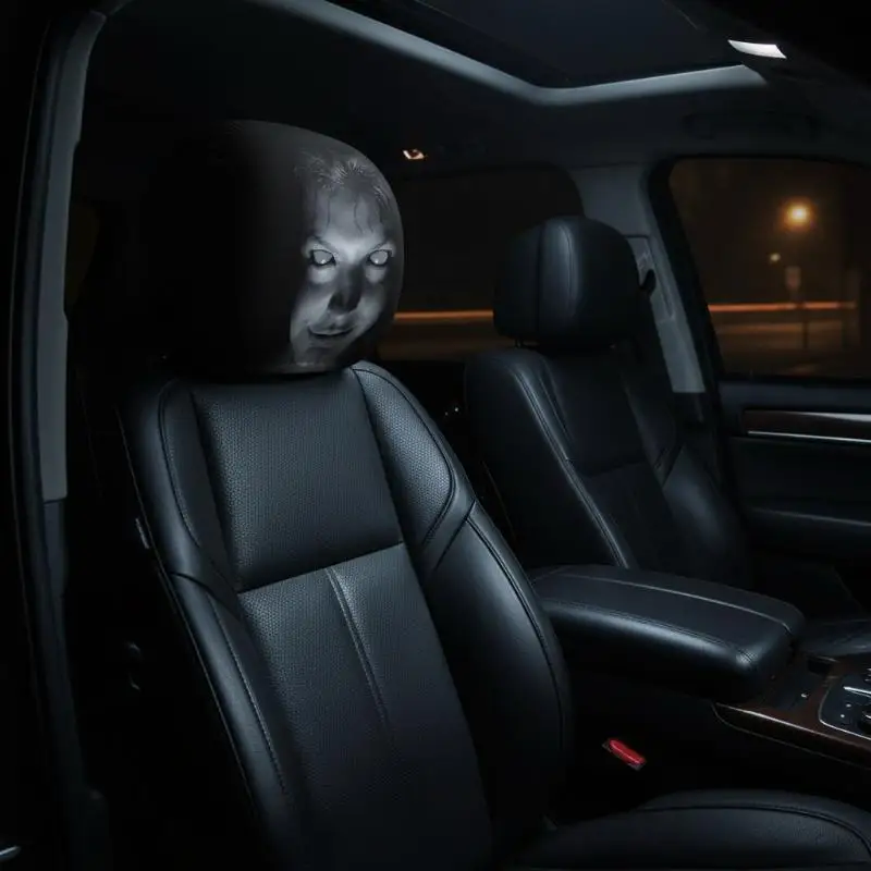 Horror Themed Car Headrest Covers 2Pcs Universal for SUV Truck Sedan Halloween Party Auto Decor