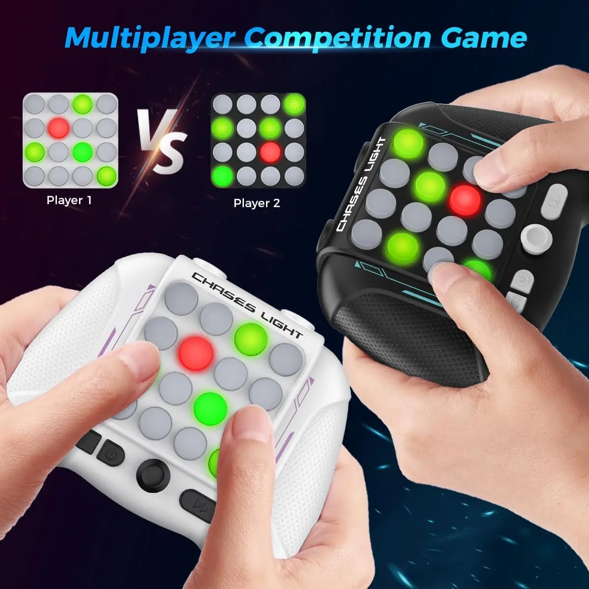 VATOS 2x Quick Push Fidget Game Handheld Electric Pop Game Toy 5 Gameplay Modes Portable Controller for Ages 6+ Kids Boys Girls