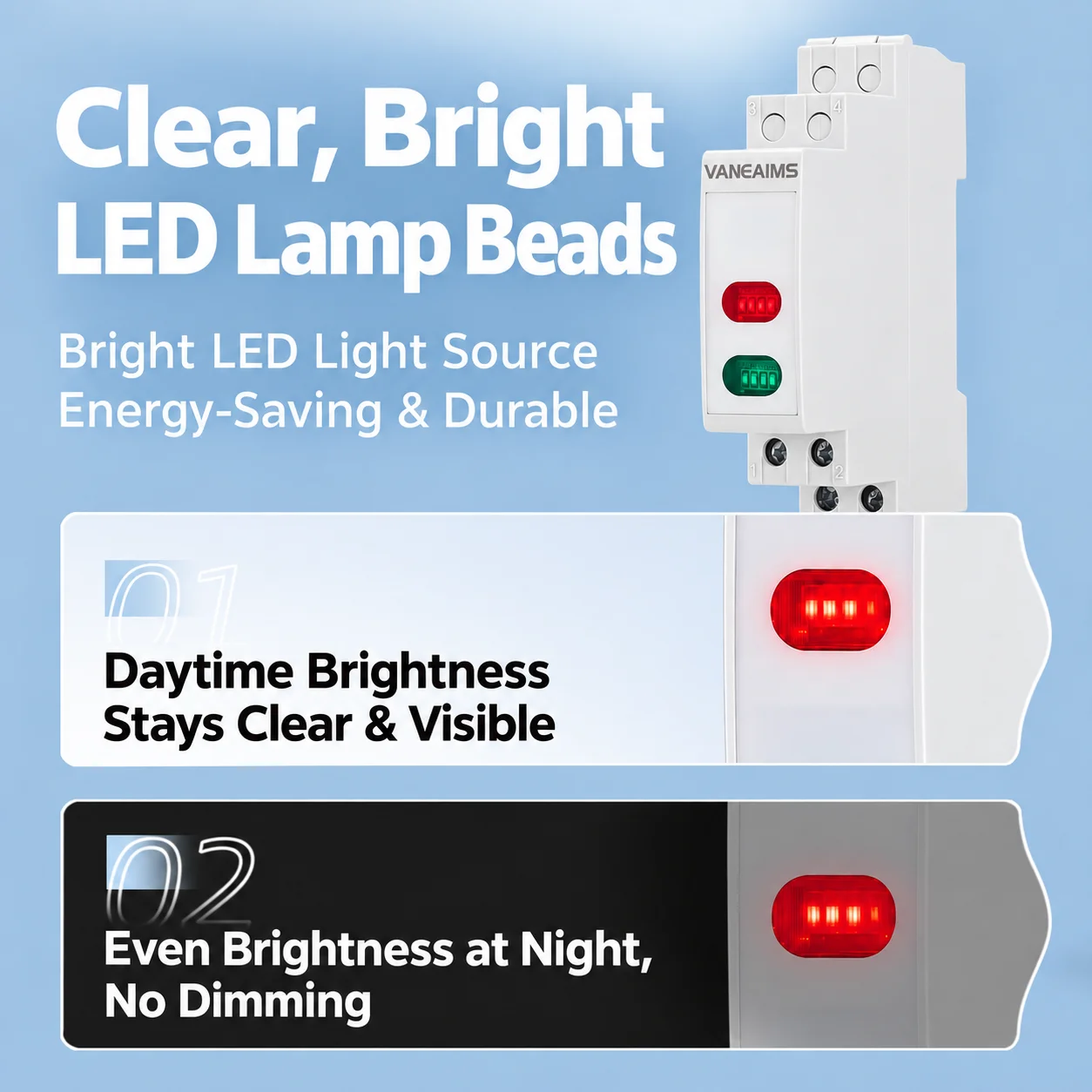 Din Rail Mount LED Pilot Lamp AC DC 12V 24V 230V LED Indicator Light Single Dual Tri Color Signal Lamp Red Green Yellow Blue