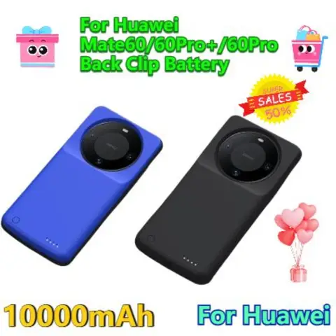 10000mAh para Huawei Mate60/60Pro +/60Pro Clipe traseiro Bateria de carregamento rápido sem fio Power Bank Energia leve