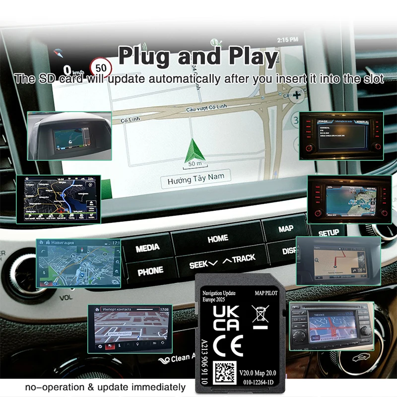 A 2139069110   V20 Neueste 2025 Karte Europa Sat Nav SD Karte 32 GB für Mercedes GLC C E V X-Klasse W205 X253 W213 BR447 Auto