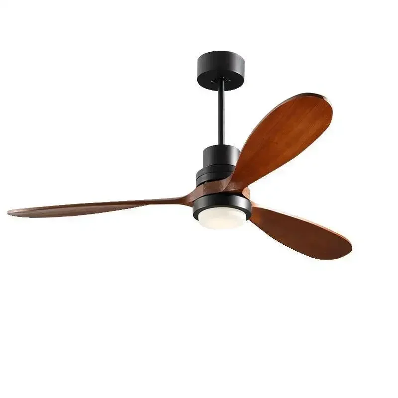 

American solid wood frequency conversion medieval ceiling fan light Amazon 56 inch living room bedroom fan light overseas