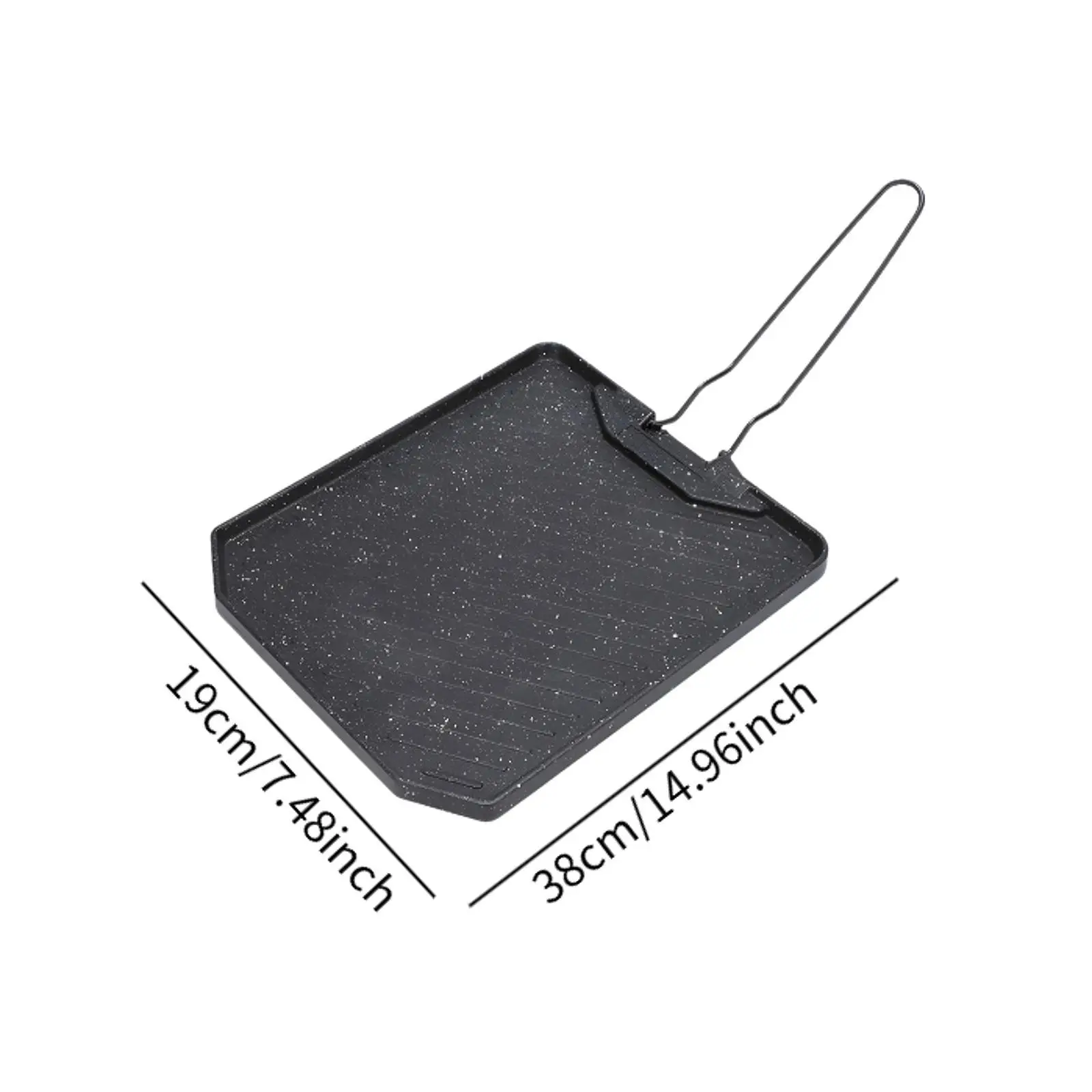 Grilling Skillet Barbecue Grilling Plate Folding Handle Cookware Grill Basket Camping Skillet for Beach Fishing Home Cooking