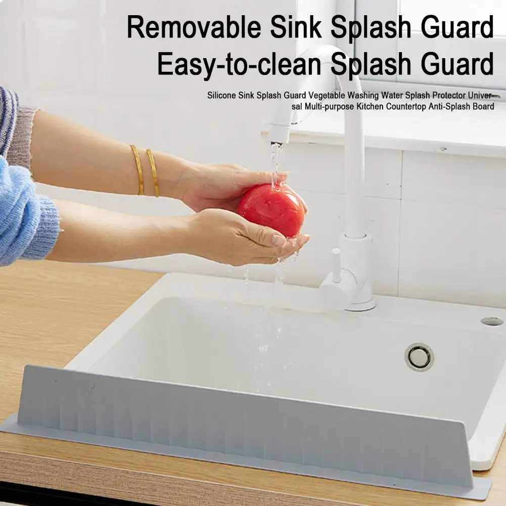 Silicone Sink Splash Guard Vegetable Washing Water Splash Protector Universal Multi-purpose Kitchen Countertop Anti-Splash Board