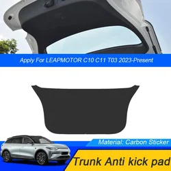 For LEAPMOTOR C10 C11 T03 2023-Present Car PU Leather Mat Anti-kick Cushion Trunk Weather Dustproof Tailgate Sticker Accessories