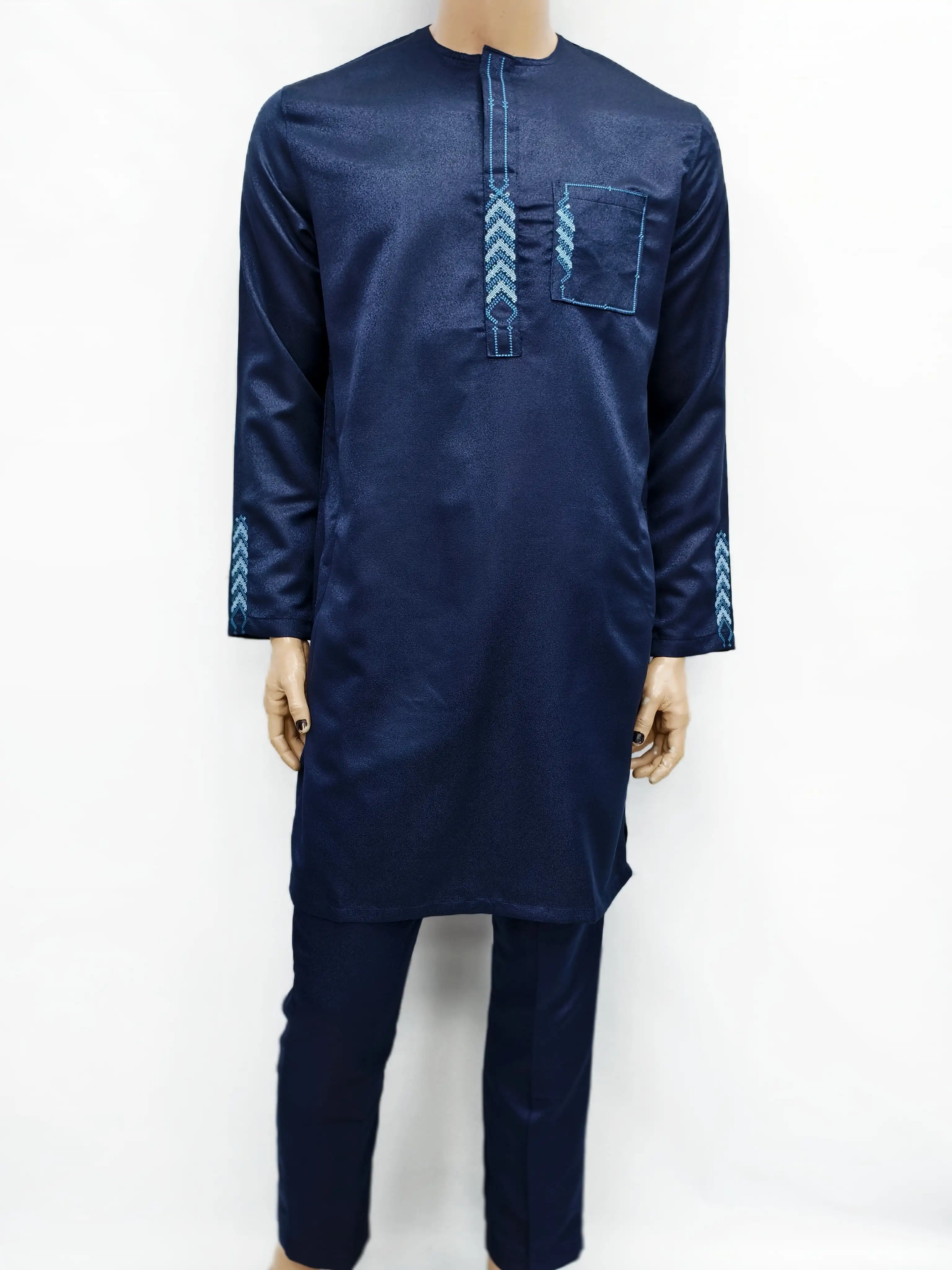 Islamic Muslim Moroccan Men's Arab Fashion Robe Long Sleeve Embroidered Arabian Jubba Thobe Clothing For Men