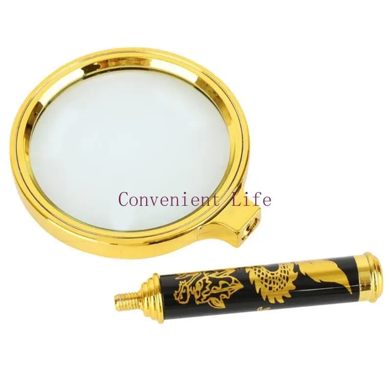 L1EE Gold Magnifier with Dragon Design Loupe Reading Glass Lens Inspecting