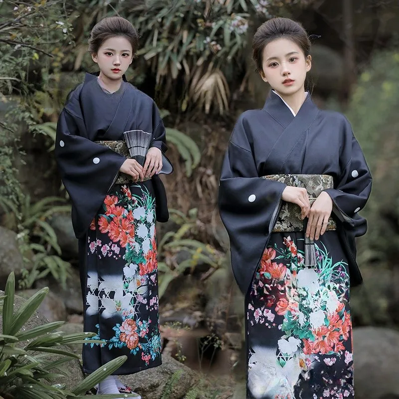 

Japanese Style Improved Kimono Women's Formal Dress Traditional Vibrating Sleeve Bathrobe Fashion Photography Clothing