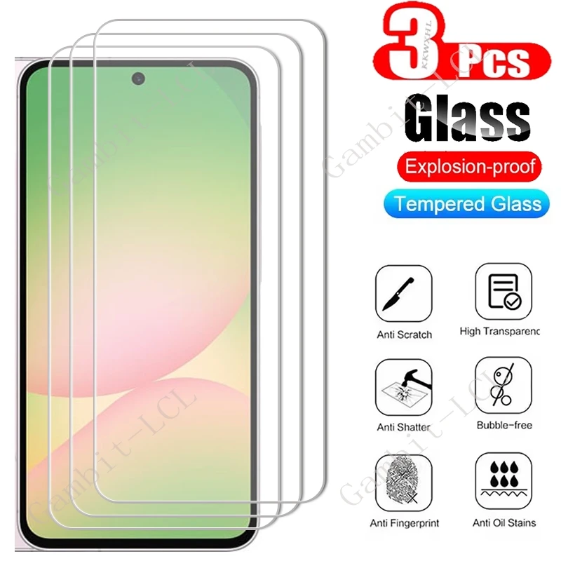 

3PCS For Samsung Galaxy Quantum 6 5 4 Wide 8 7 Wide7 Jump4 Jump3 Buddy 3 2 XCover7 Pro Screen Protector Tempered Glass Film