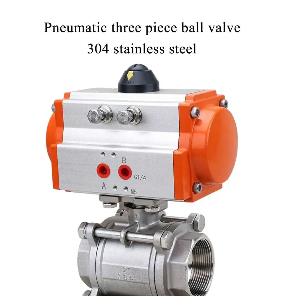 Magnetventil DN8 DN10 DN15 DN20 DN25 DN32 DN40 DN50 Three Piece Pneumatic Ball Valve Q611F-16P With High Platform 304 Double Acting Pneumatik — Detail 1