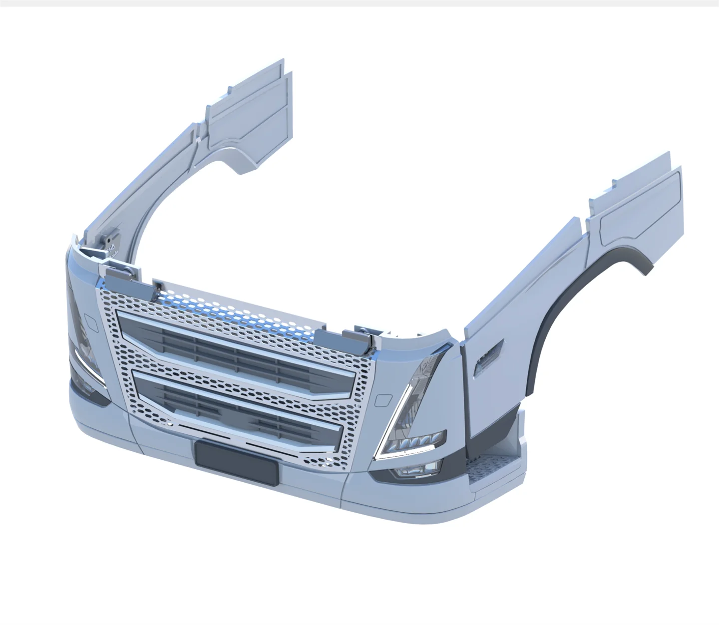 Cockpit-Mittelgitter-Kit mit Scheinwerfern 1/14 RC Truck für SCANIA Tamiya für VOLVO FH16 750 Modellauto DIY-Teile – Detail 2