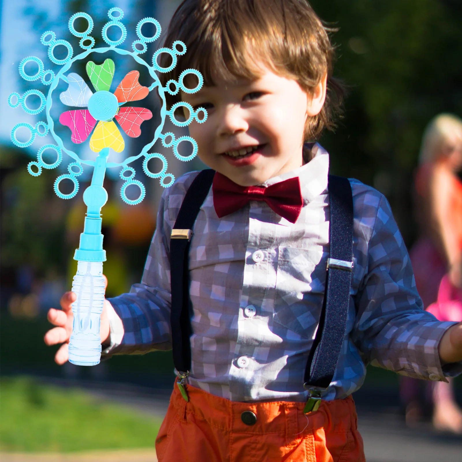 

Abs Windmill Bubble Maker Reusable Outdoor Party Supplies Handheld Portable Cute Cartoon Bubbles For Kids Family Beach Weddings