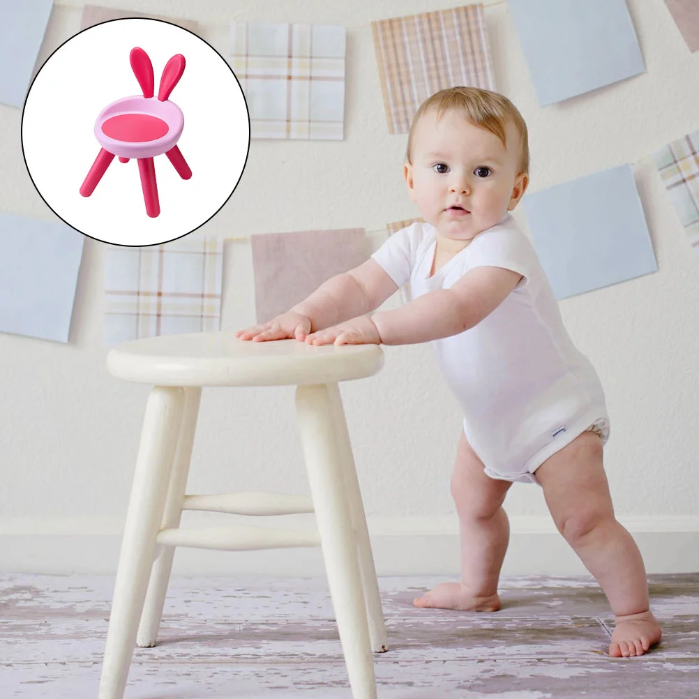 Kids Chairs Armchair Children Plastic Back Stool Anti-fall Kindergarten for Household Toddler Pink