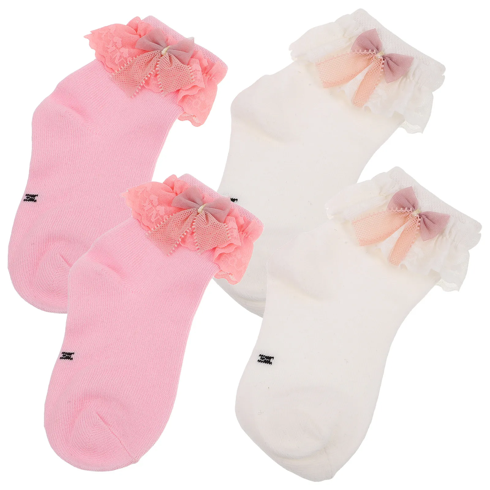 2Pairs Baby Girl Lace Socks Soft Cotton Dress Socks Newborn Infant Toddler Breathable Sock Sock Girl Baby