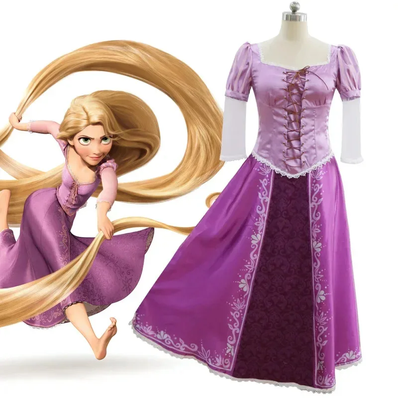 

AIAI 20252025 Adult Girls Carnival Halloween Party Fancy Dress Cosplay Tangled Rapunzel Princess Costume for Women Purp