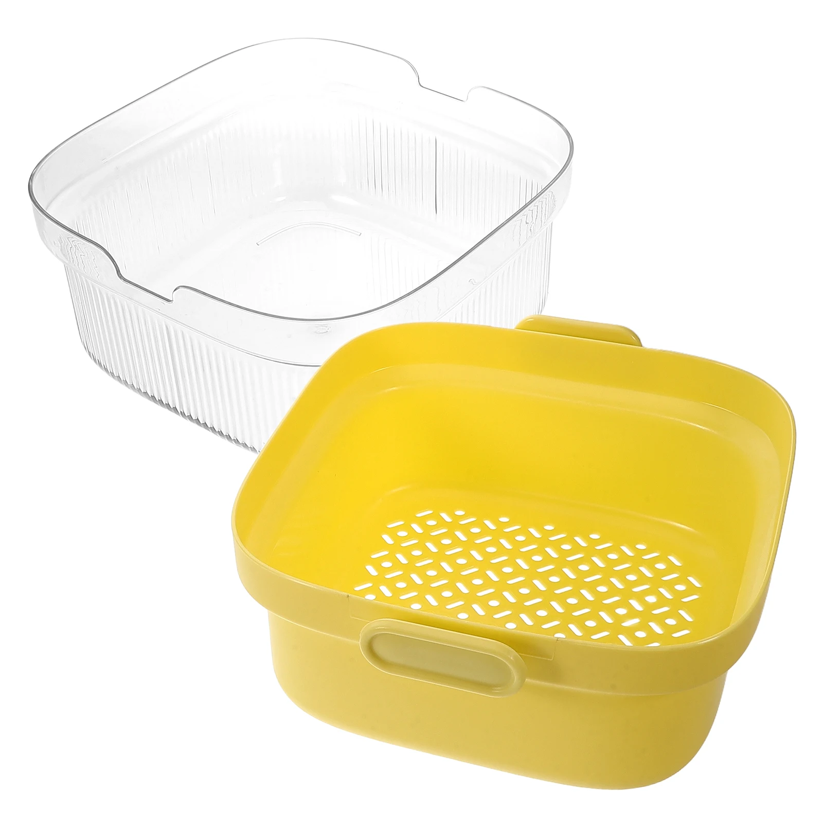 

1pcs Fruit Drain Basket Multifunctional Fine Mesh Strainer Vegetable Washer Kitchen Sink Draining Colander Bowl Food Storage