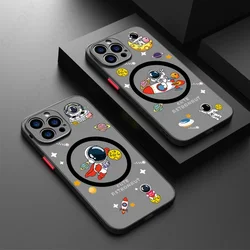 Astronaut For iPhone 17e Air 17 16 15 14 Pro Max 13 14 12 Pro 11 16e Phone Case For Magsafe Wireless Charging Acrylic Back Cover