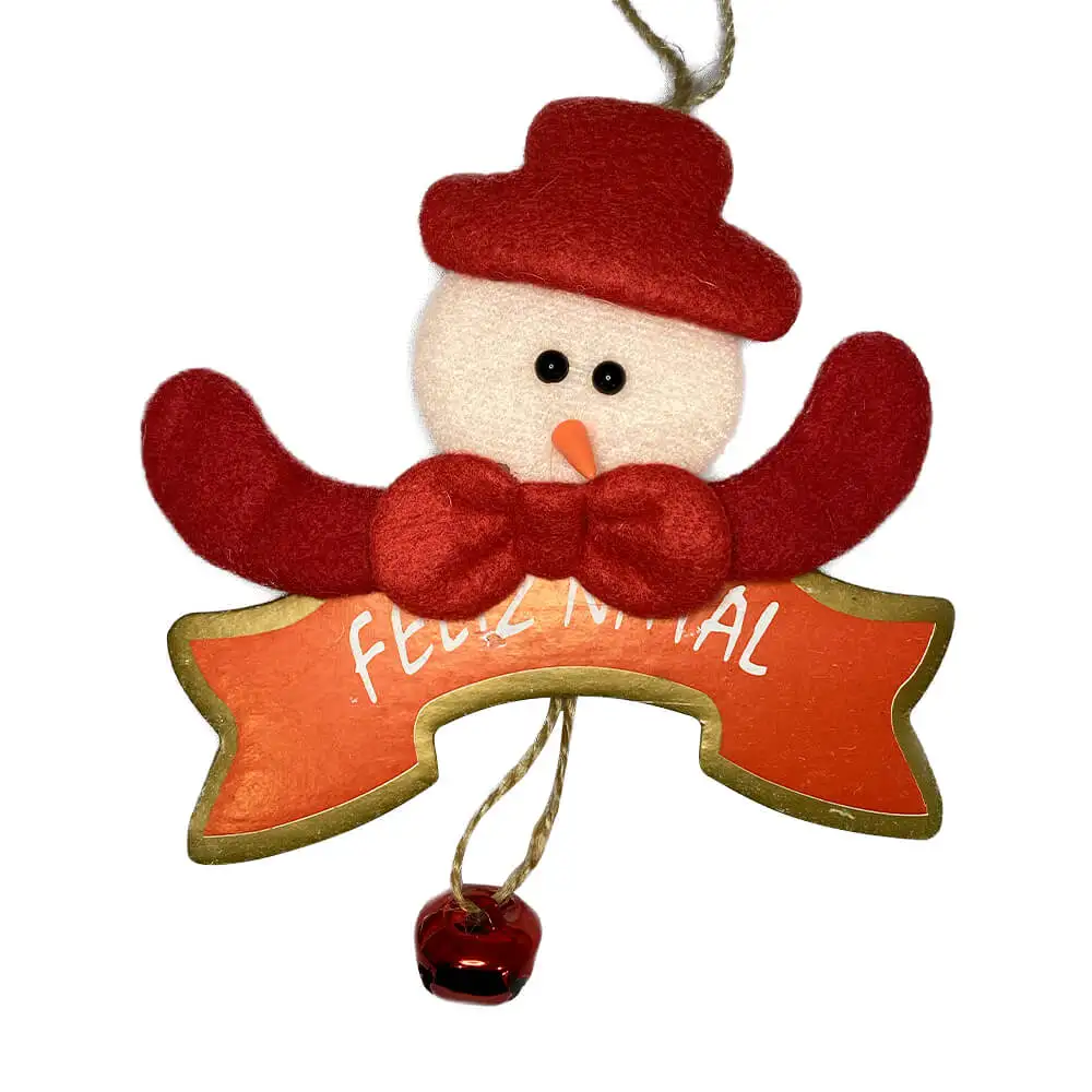 Christmas Ornament With Plate And Bell Snowman-Casambiente Natal109-snow