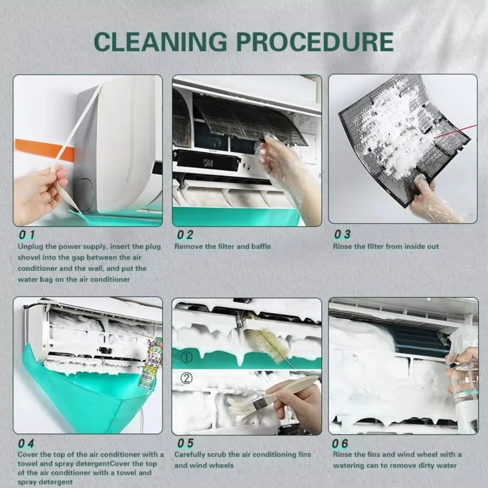 Leak-proof Air Conditioner Clean Cover Waterproof Drain Air Conditioner Cleaning Kit with Drain Pipe Thickened PVC