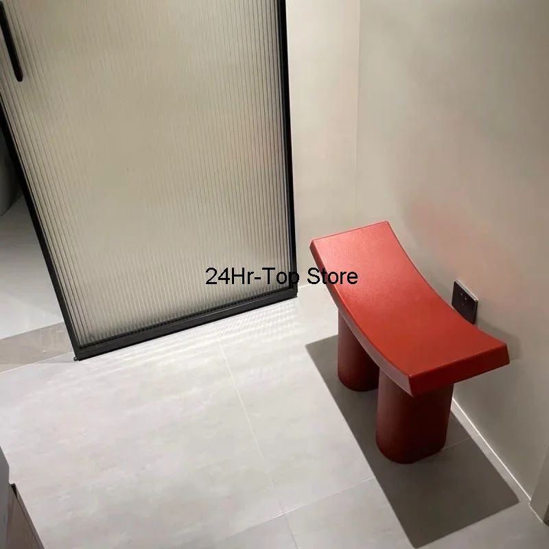 Korean Foot Stool Entryway Bench Children Red Minimalist Nordic Hallway Bench Pads Foot Stool Designer Taburete Home Furniture