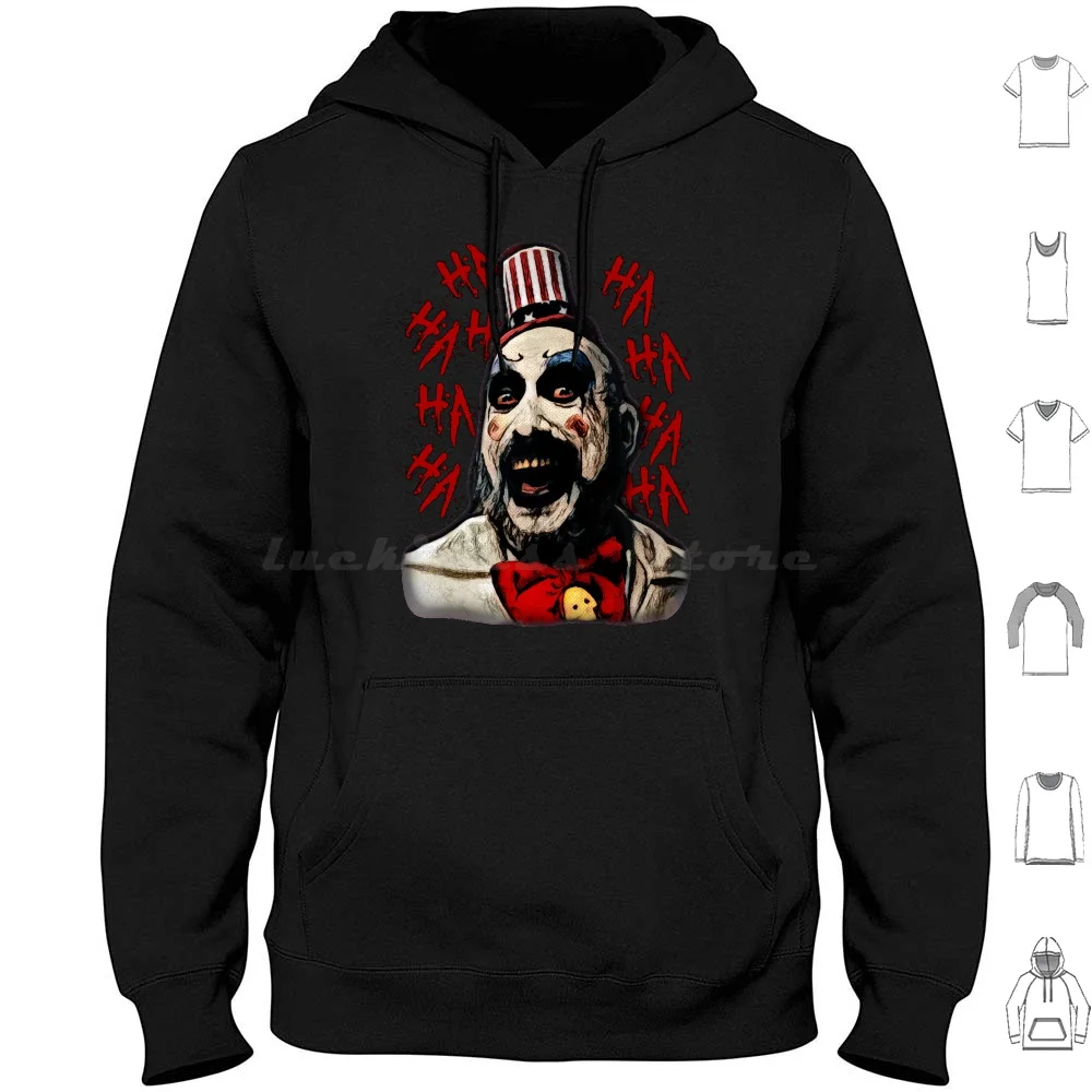 Captain Spaulding Hoodies Long Sleeve Captain Spaulding House Of 1000 Corpses Horror Devils Rejects Rob Zombie Classic