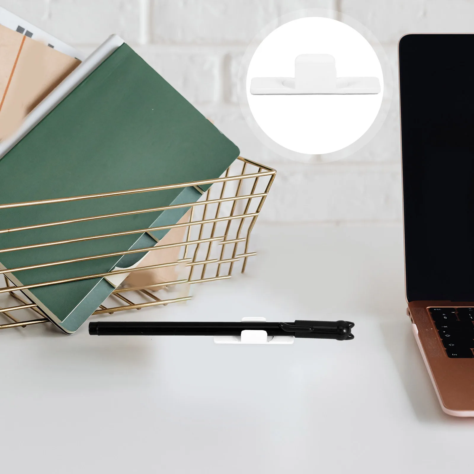 

20Pcs Adhesive Pen Holder Clip Whiteboard Pen Clips for Office School Stationery Plastic Pencil Clips Mountable Writing Tool