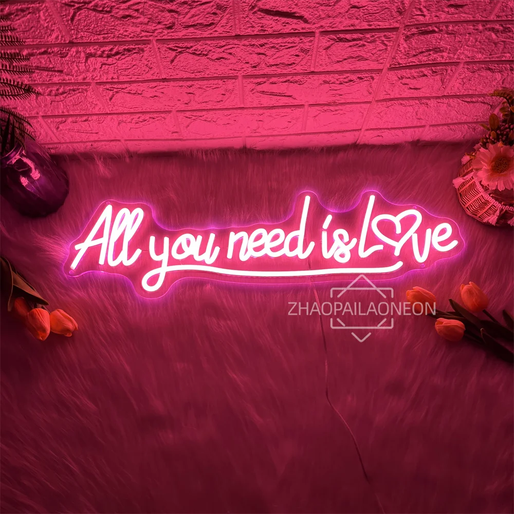 كل ما تحتاجه هو الحب النيون الفن ديكور للتعليق على الحائط Led أضواء النيون تسجيل لحفل الزفاف غرفة نوم المنزل جدار الزينة #5