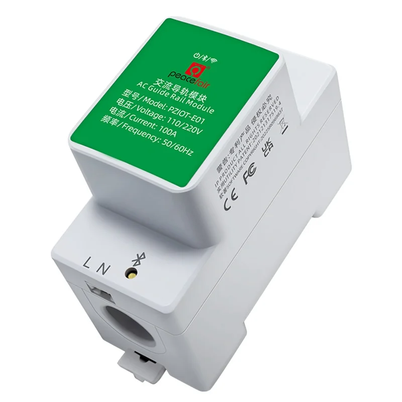 

A23F-Peacefair Tuya Счетчик энергии Однофазный модуль переменного тока на DIN-рейку Wi-Fi Smart Kwh Измеритель энергопотребления Ваттметр Вольтметр Амм