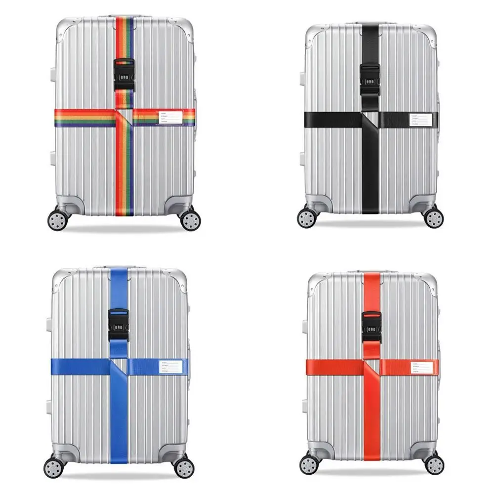 Belt Name Sticker Password Lock Packing Belt Luggage Buckle Strap Luggage Strap Bundling Belt Travel Suitcase Accessories