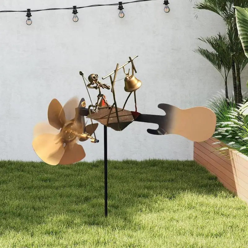 

Металлическая рок-группа ручной работы, ветряная мельница, барабанщик, ветряная мельница, украшение для сада, музыкальные статуи перкуссиониста, ветряная кинетическая скульптура