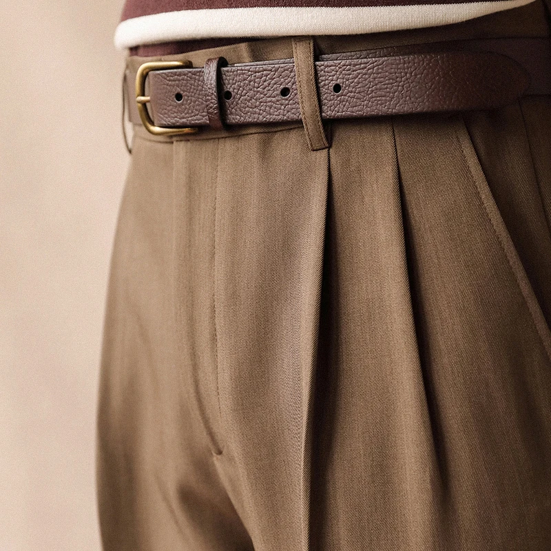 

2025 Autumn Straight Pants Men Trousers Gentlemen's Fashion Office Dress Pants For Men Casual Pants Naples Versatile Drape Pants