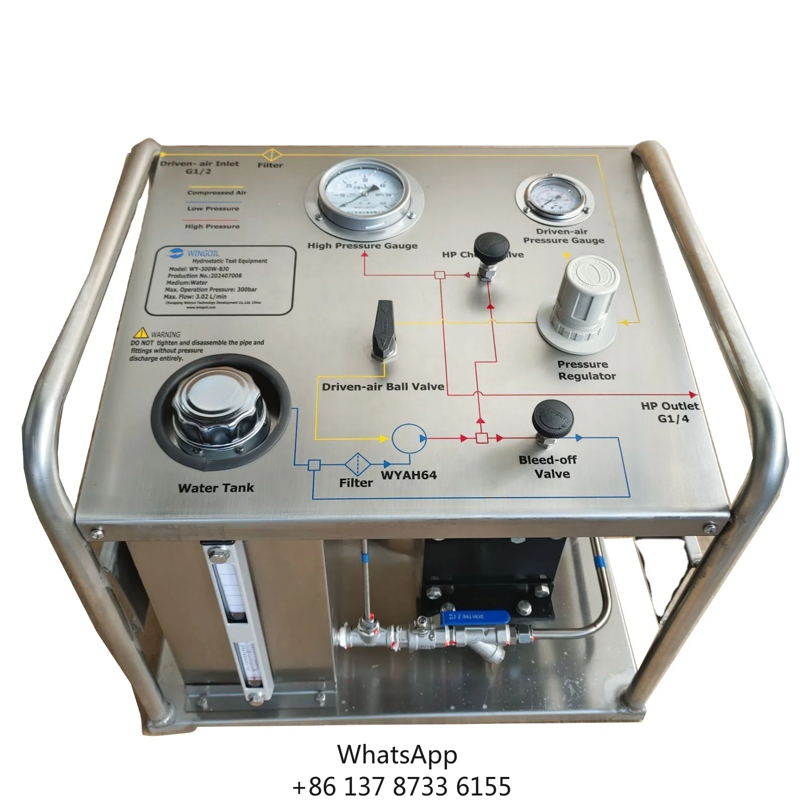 New Product 10000 Psi Portable High Pressure Gas Booster Pump Hydrostatic Testing Pump Pipe Hydraulic Pump