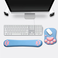 Wrist Rest Support for 3D Mouse Pad Cat's Paw Circle Coaster Gaming Mouse Pad Ergonomic Gel Memory Foam for Computer, Laptop