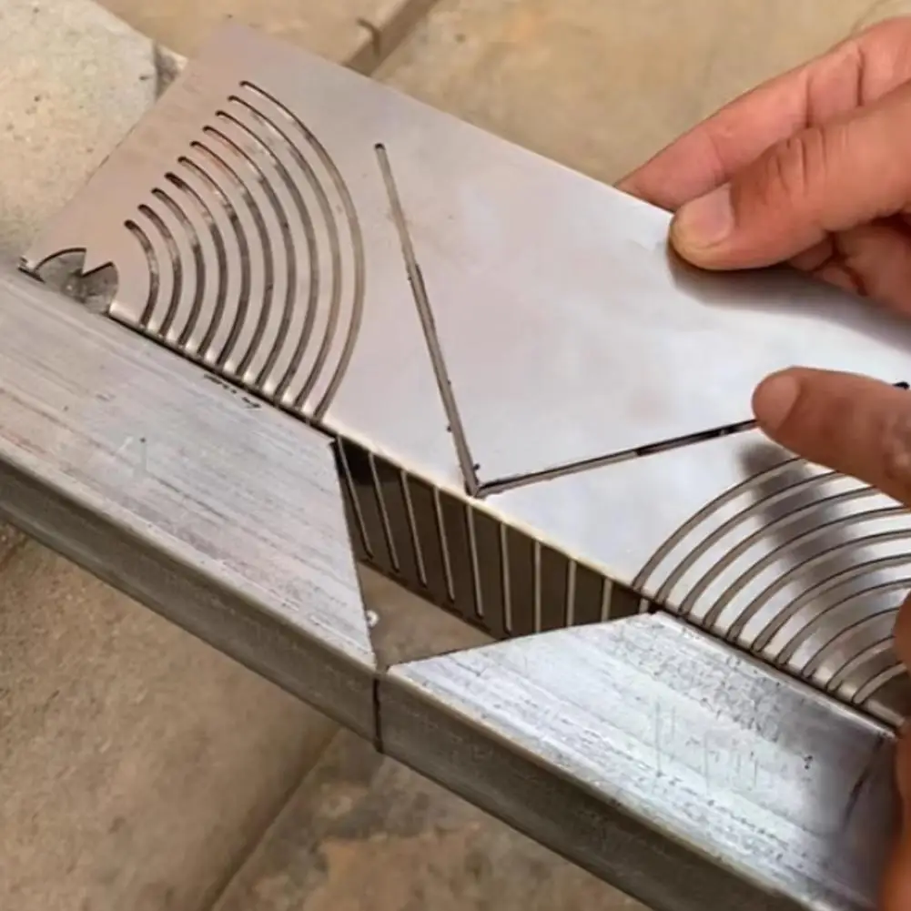 Steel Folding Ruler Double Folding Ruler Multi Angle Ruler Measuring Tool Multifunctional Metal Ruler Ruler