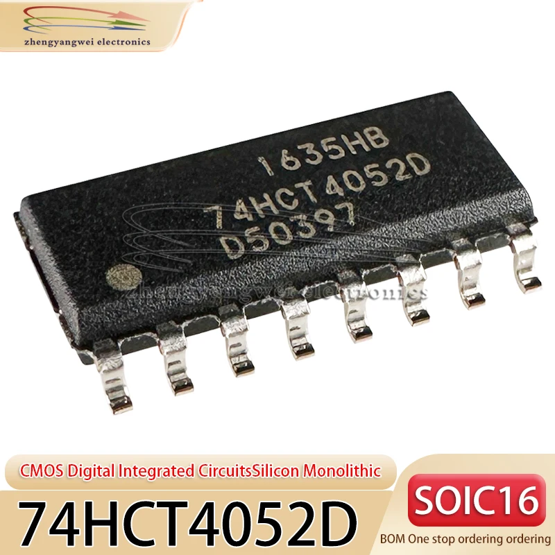 74HCT4052D 10PCS SOIC-16 Lot for Electronics And Computer Hardware Dual 4-Channel Analog Multiplexer Chip