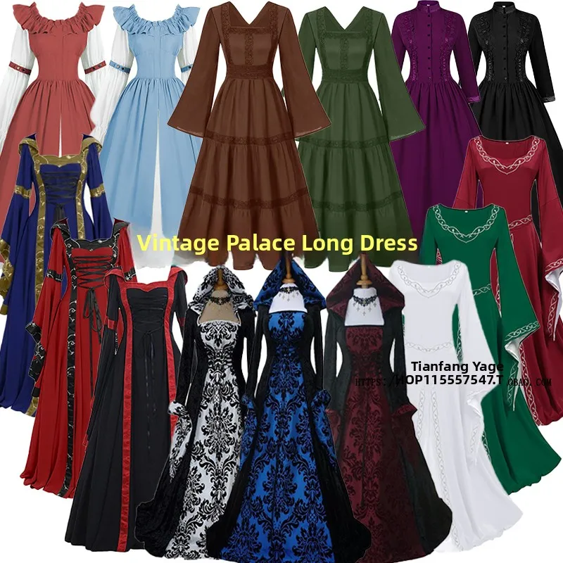 European Sle Retro Long Skirt loween Cosplay Costume Queen Or King Stage Performance Outfit Healthy Fabric Ladies Dr