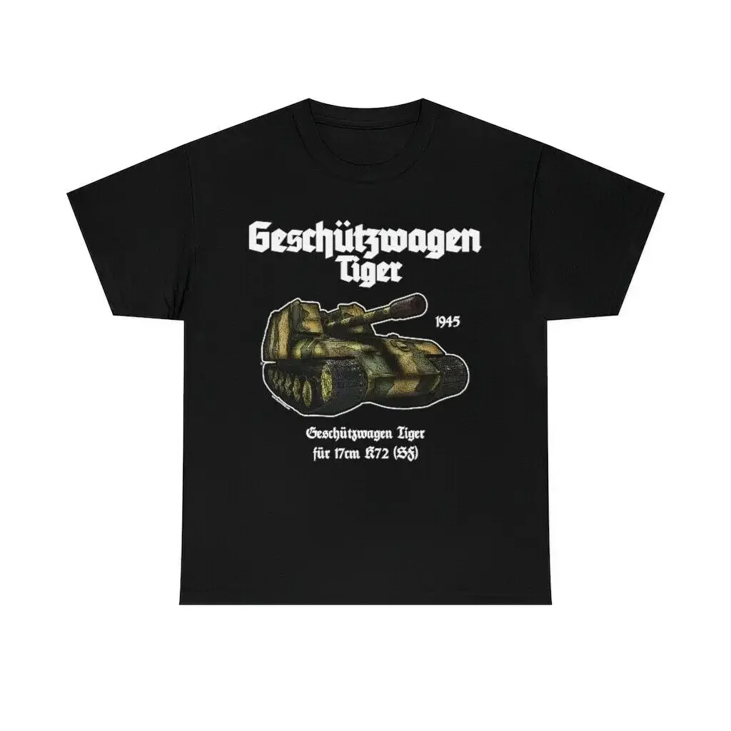 

Geschutzwagen Tiger WWII Tank T-Shirt German Panzer Army Military Men's 100% Cotton Casual T-shirts Loose Top Size S-3XL