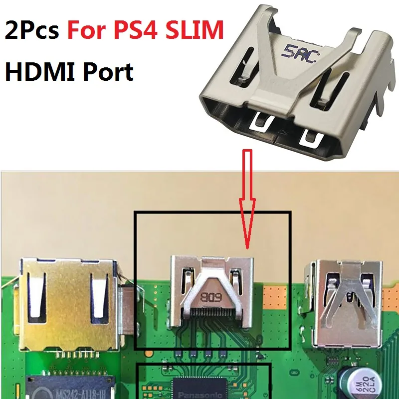 2 sztuki dla PS4 Slim HDMI Port dla Sony Play Station 4 PS4 Pro Socket Interface Connector Port Game Repair Parts Replacement