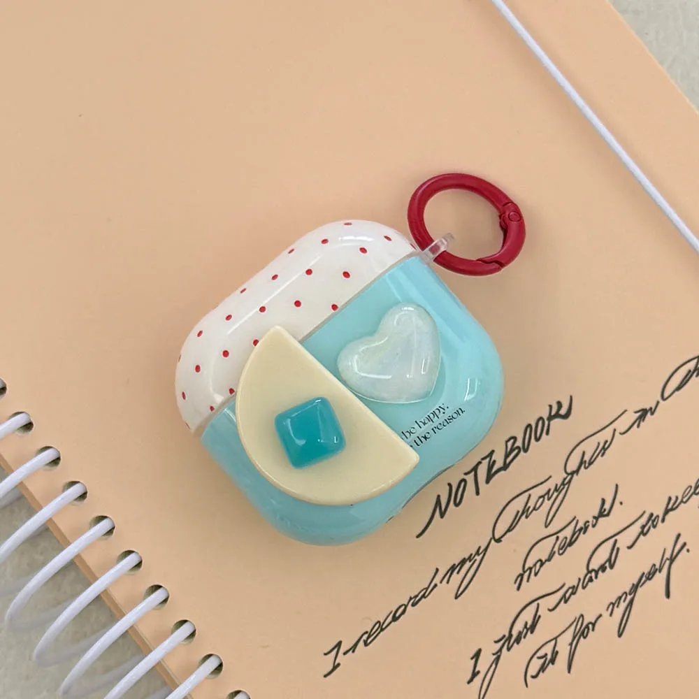 الهندسة القلب الديكور موجة نقطة الحال بالنسبة ل AirPods 2 3 4 ANC غطاء مع الحبل ل Air Pods Pro 2nd Gen سماعة صندوق الحالات
