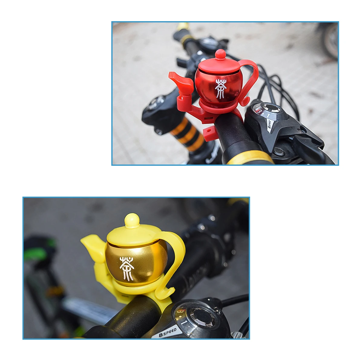 

4pcs Loud Lightweight Mini Bike Bell Mountain Bicycle Horn Cycling Accessories Safety Teapot Bell Durable Bracket Rotating Sound