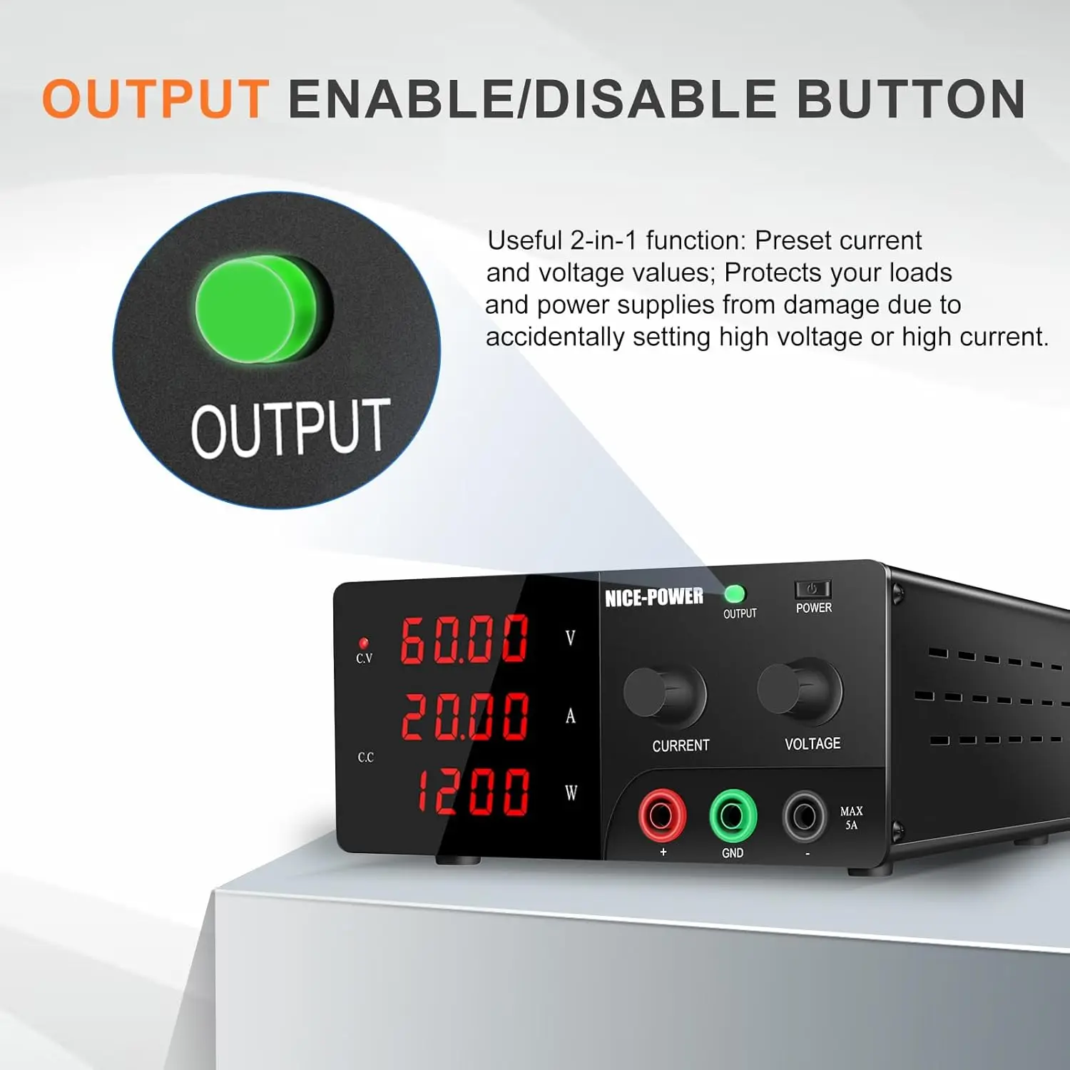 60 فولت 20A 48 فولت مختبر التيار الكهربائي تيار مستمر قابل للتعديل 30 فولت 20A مصدر الطاقة 15 فولت 60A الناتج 600 واط 900 واط 1200 واط لإصلاح شحن البطارية