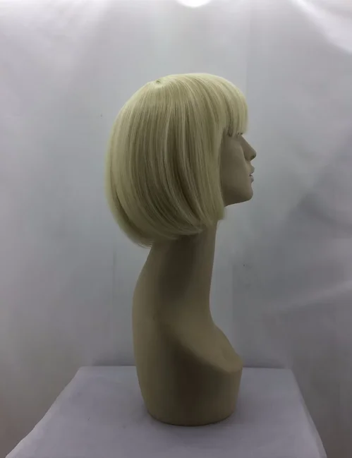 Peruca sintética loira ondulada curta para mulheres, cabelo resistente ao calor, fantasia de Halloween, carnaval cosplay, peruca de estudante Bob