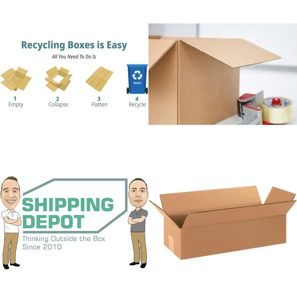 

100-Pack 16x6x4 Inches Corrugated Cardboard Boxes for Shipping, Packing, and Moving