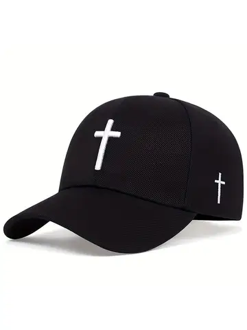 Unisex Cross Embroidery Snapback Baseball Caps Spring and Autumn Outdoor Adjustable Casual Hats Sunscreen Hat