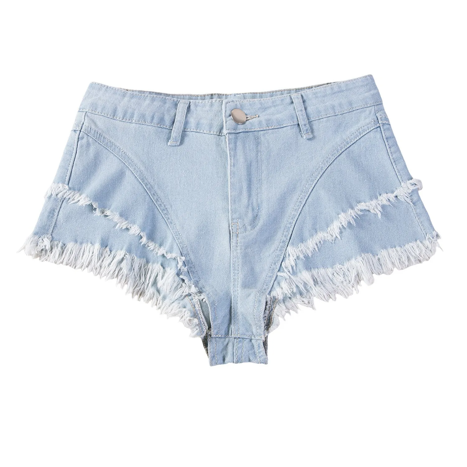 Women's High Waist Cotton Distressed Printed Straight Leg Shorts with Frayed Hem – Female Clothing Woman Clothes Women Clothing