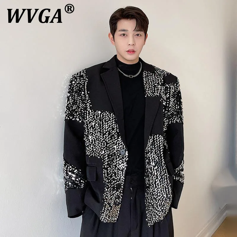 

WVGA Spring Autumn New Man Tide Personality Patchwork Design Fashion Blazer Niche Chic Casual Korean Style Suit Jacket Ins W9754